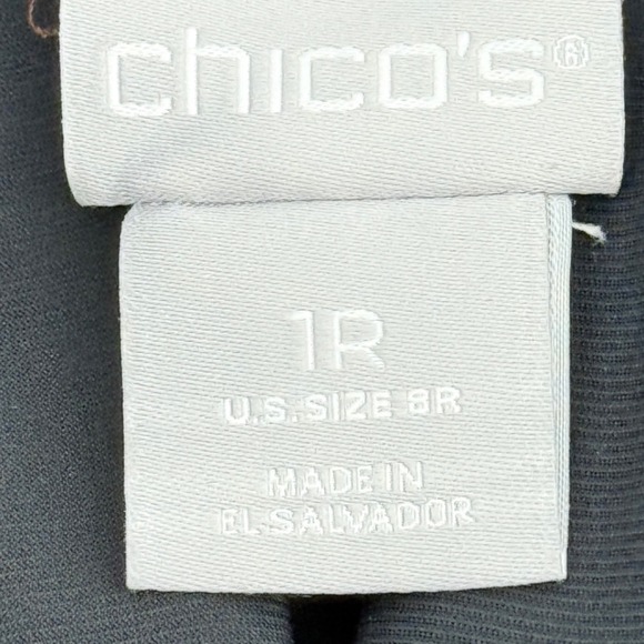 Beautiful Chicos Pants Size 1 R Brown‎ Geometric Print Straight Leg Stretch - Picture 2 of 11